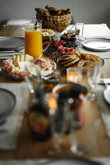 Table set for a delicious brunch or breakfast