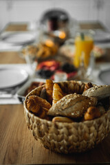 Table set for a delicious brunch or breakfast