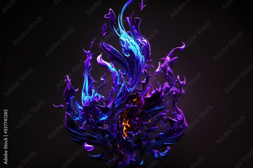 Poster a purple and blue object on a black background with a black background and a black background with a