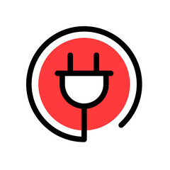electric plug, electricity, power - vector icon	