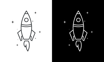 Rocket icon, Rocket launch icon, rocket symbol, Simple rocket icon and white background
