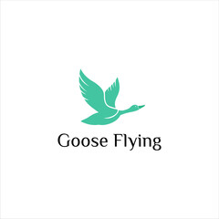 goose flying logo design,wing animal vector 