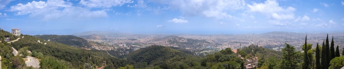 A panoramic view of Barcelona from Mount Tibidado