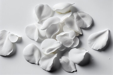 White rose petals isolated on a white background 