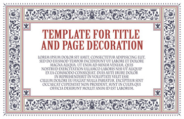 Vector template flyer, invitations or greeting card.