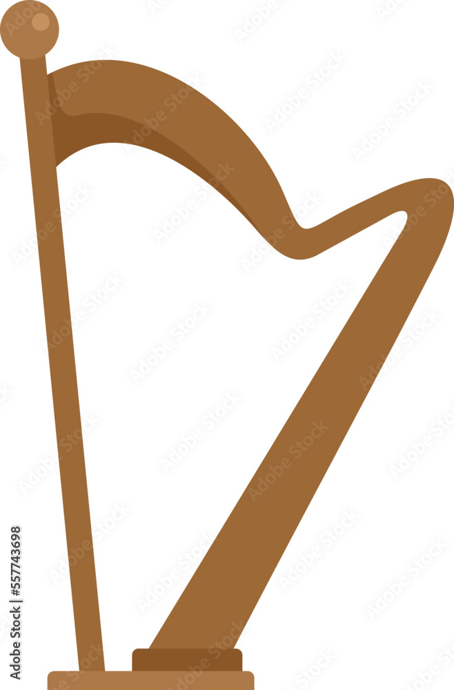 Poster harp icon. flat illustration of harp vector icon for web design isolated