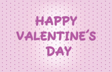 abstract background of happy valentine's day text with sweet pink polka dot pattern