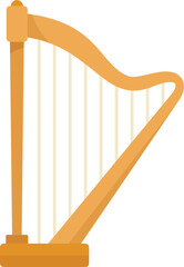 Harp ancient icon. Flat illustration of Harp ancient vector icon for web design isolated