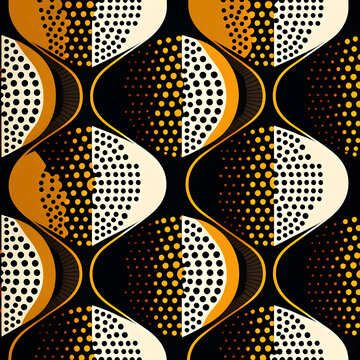 black modern african wax print pattern illustartion