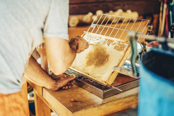 Work with a comb to print out a honeycomb.