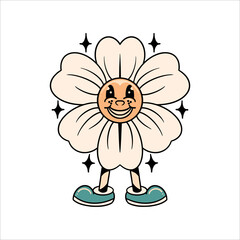 happy flower cartoon vector design