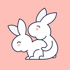 Easter bunny name plate design. Boy and girl frame vector design. Easter bunny split cut file. First Easter for baby. Clipart for personal