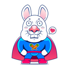 Image of a cute bunny. Suitable for product mascot or just web usage. See my portfolio for other super hero