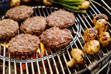 grilled cutles with vegetables closeup