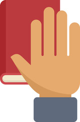 Touch book icon flat vector. Online appointment. Open dictionary isolated