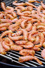 grilled shrimps on the grill