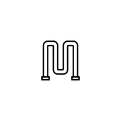 M icon. Simple style poster background symbol. M brand logo design element. M sign. M t-shirt printing. Vector for sticker.