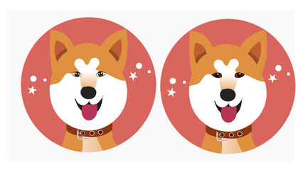 Cute Shiba inu dog vector , Happy puppy smiling, Adorable Akita inu pet , Animal cartoon illustration