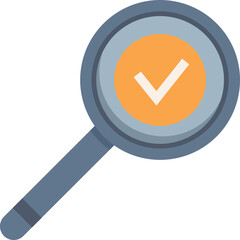 Quality magnifier icon flat vector. Glass control. Document check isolated