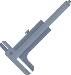Dial caliper icon flat vector. Calliper tool. Micrometer scale isolated