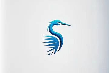Foto op Plexiglas The heron picture in this logo design is appropriate for an animal financial accounting consultancy firm. Generative AI © 2rogan