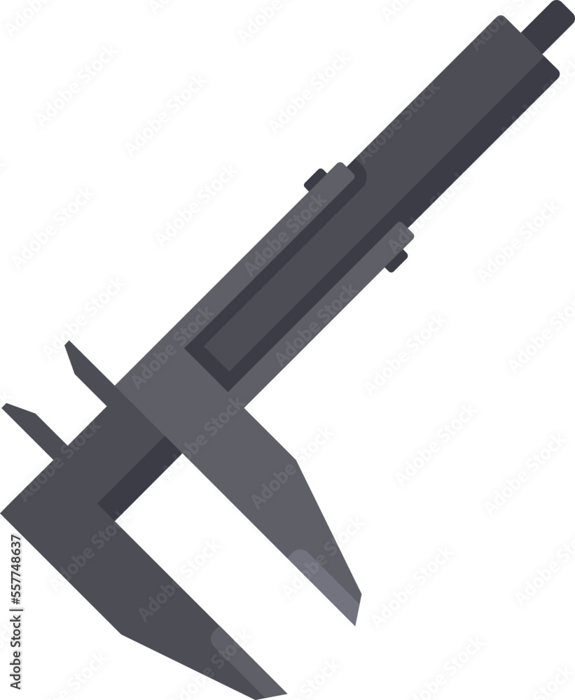 Poster caliper instrument icon flat vector. micrometer tool. scale calliper isolated