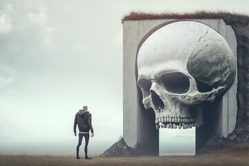 Passage in the form of a huge skull