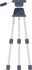 Photo tripod icon flat vector. Camera mobile stand. Studio film tripod isolated