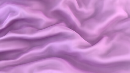Violet silk curtains. Satin fabric background. 3d rendering material Fabric folds