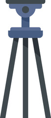 Carbon tripod icon flat vector. Smartphone photo stand. Video studio tripod isolated