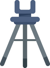 Plastic tripod icon flat vector. Recording photo stand. Video phone tripod isolated