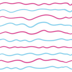 Vector line wave seamless pattern