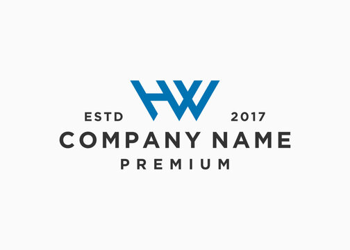 letter hw logo design vector illustration template