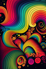 Fototapeta na wymiar abstract rainbow colored background with circles. Generative AI