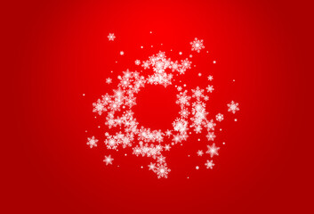 Gray Snow Vector Red Background. Falling White