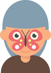 Obraz premium Butterfly face painting icon flat vector. Child paint. Kid mask isolated