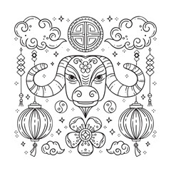 Chinese Happy New Year 2021. Year of the Bull.