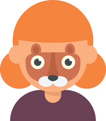 Squirrel face painting icon flat vector. Child paint. Kid mask animal isolated