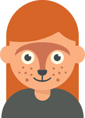 Cute facial fox icon flat vector. Child paint. Animal mask isolated