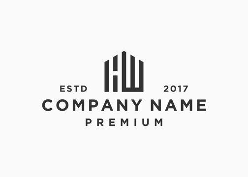 hw home logo design vector illustration template