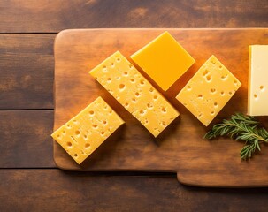 cheddar cheese on a wooden board
