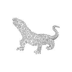 Continuous curve one line drawing of ferocious predators curve abstract art. Single line editable stroke vector illustration of komodo powerful claws for logo, wall decor, poster print decoration