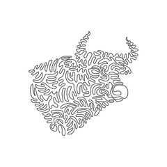 Continuous curve one line drawing of aggressive bull, curve abstract art. Single line editable stroke vector illustration of bulls very muscular neck for logo, wall decor and poster print decoration