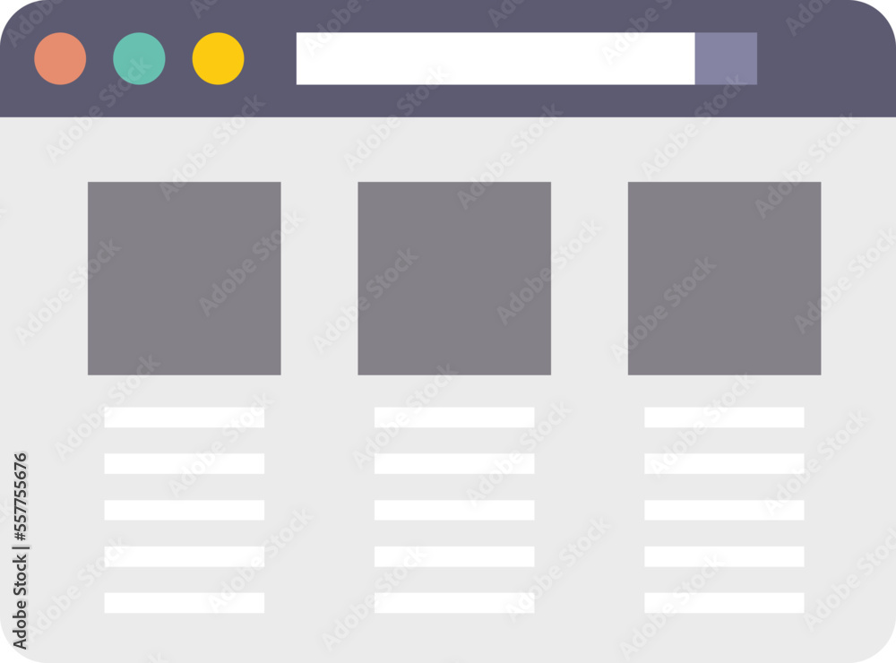 Poster browser tab icon flat vector. window computer. bar interface isolated