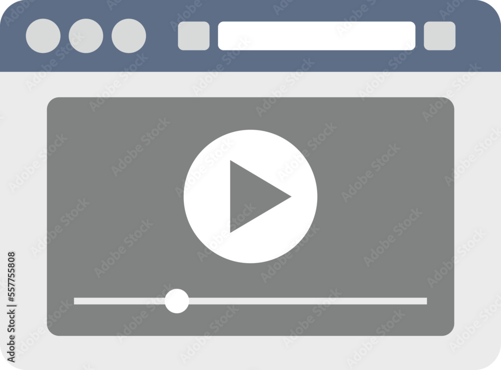 Poster pc browser icon flat vector. frame bar. web screen isolated