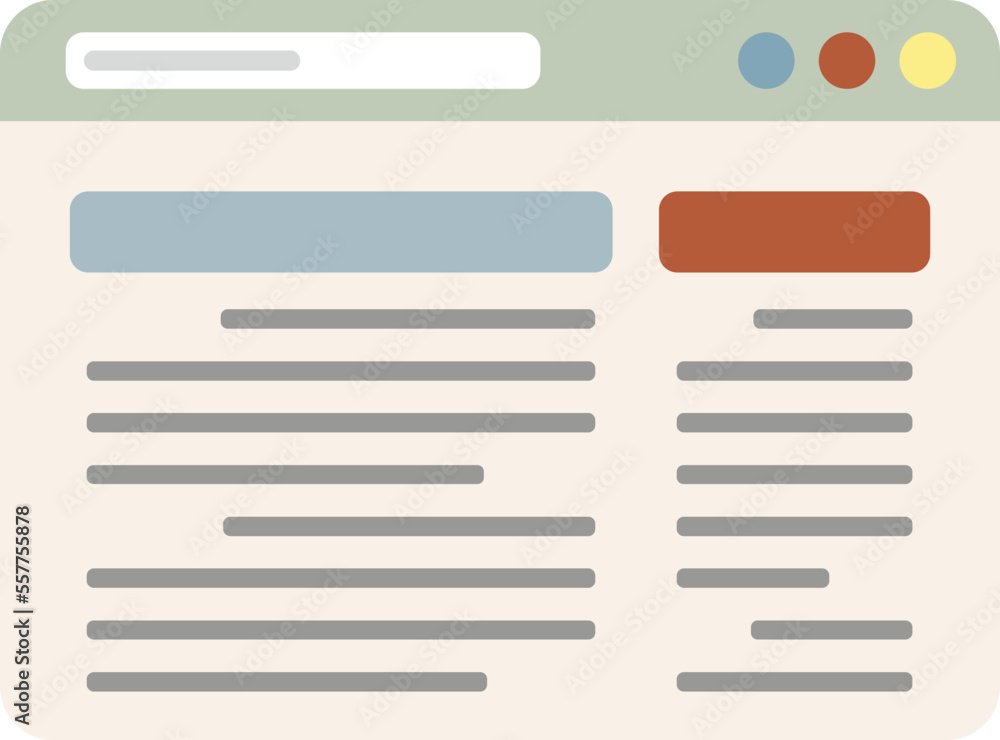 Poster ui browser icon flat vector. internet computer. interface bar isolated