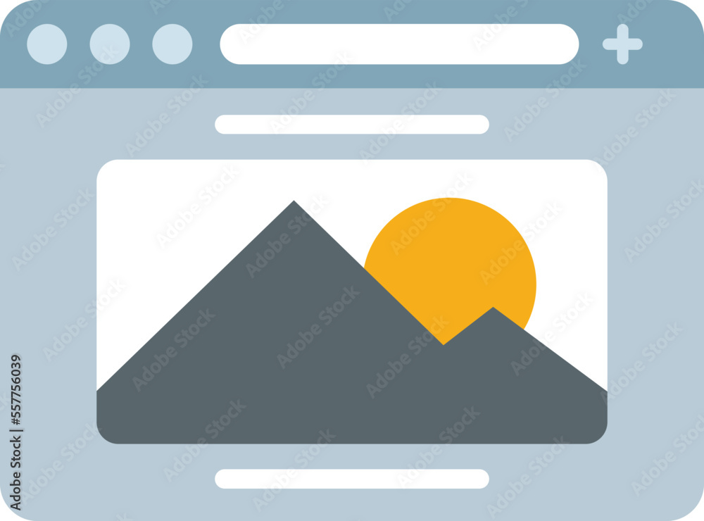 Poster webpage browser icon flat vector. computer window. page desktop isolated