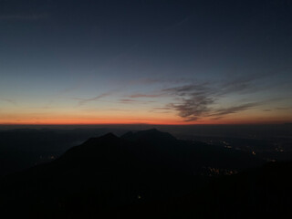 Hiking in the night. 
