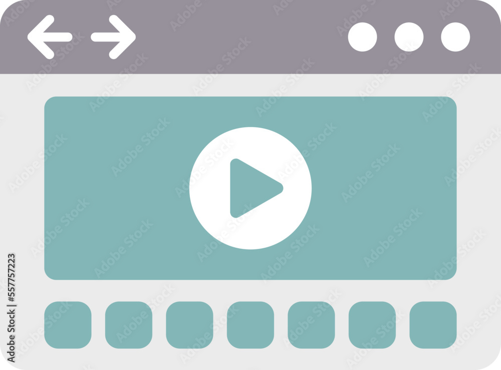 Poster video browser icon flat vector. computer internet. digital web isolated