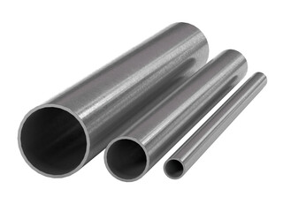 Round stainless steel pipe. Metal products. 3d illustration